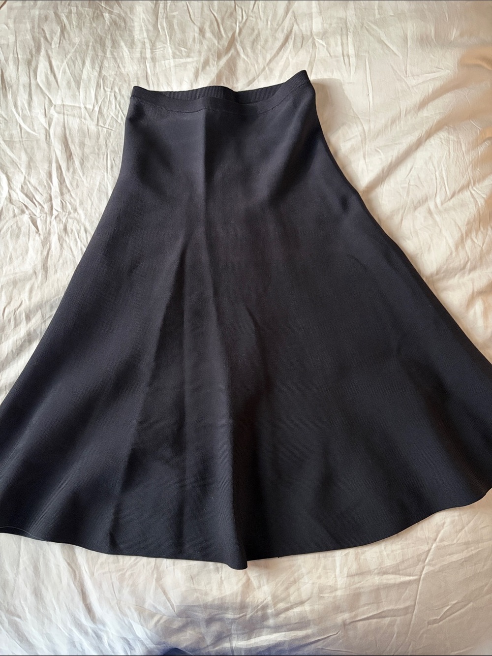 Classic Black A-Line Knit Skirt
